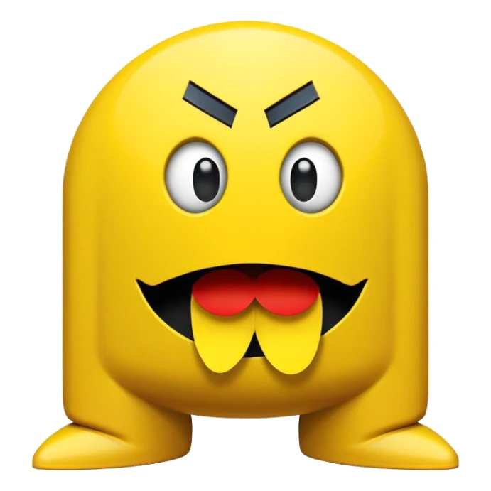 Classic Pacman side view, yellow circle with triangular mouth opening, no limbs, pure arcade style sticker