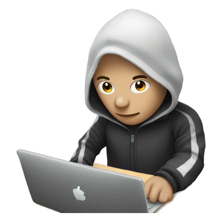 Hacker on computer sticker