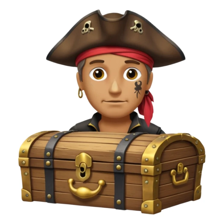 One Eye Pirate with Treasure. sticker