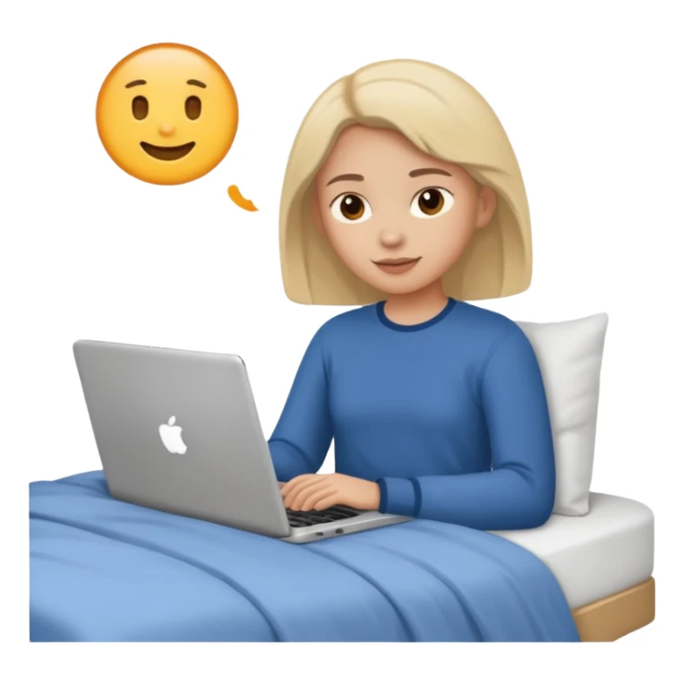 laptop working in bed sticker