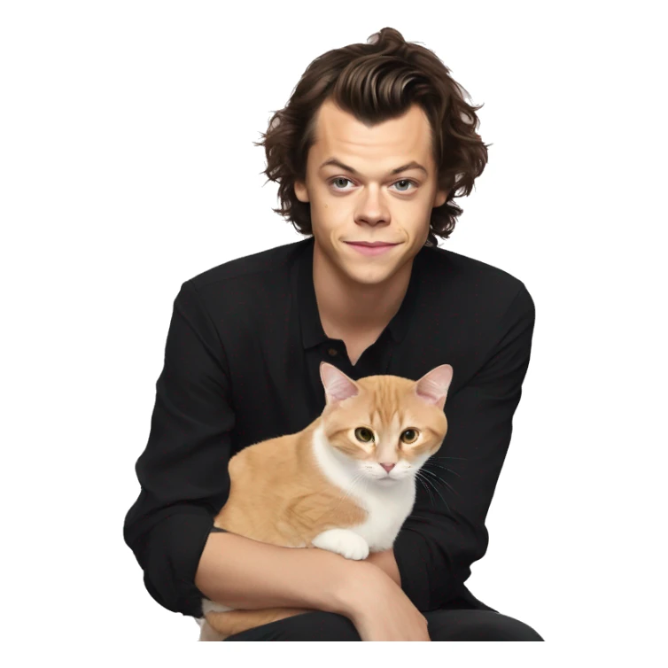 harry styles with a cat sticker