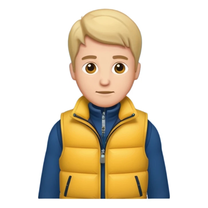 man with puffer vest sticker