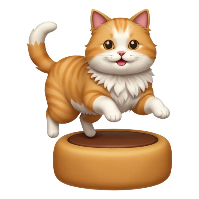 Cat jumping  on top dog sticker