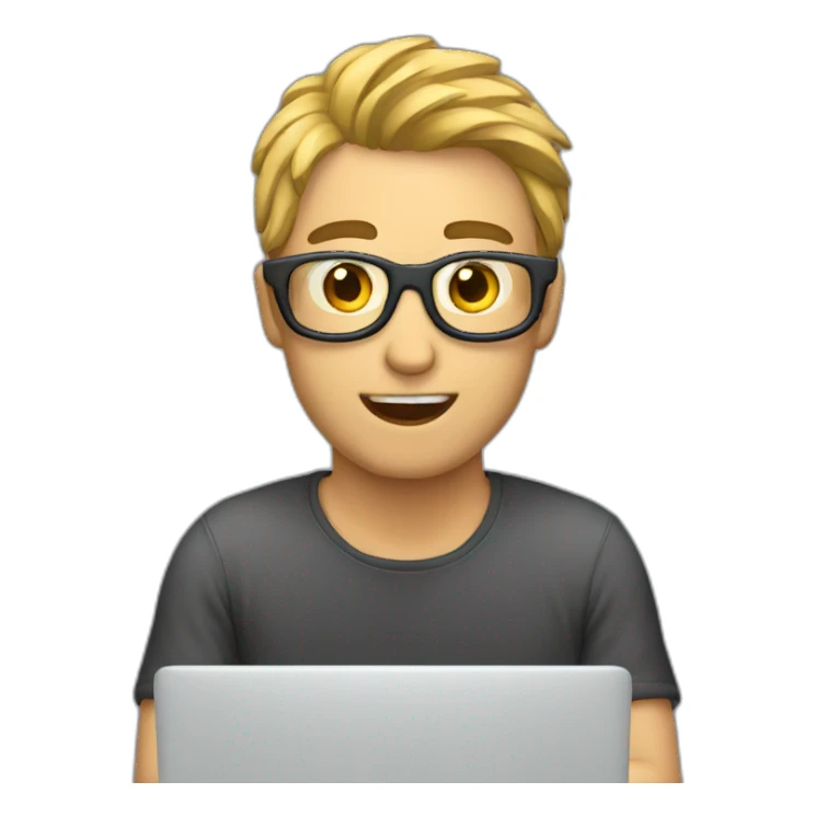 a guy watching a video on the internet sticker