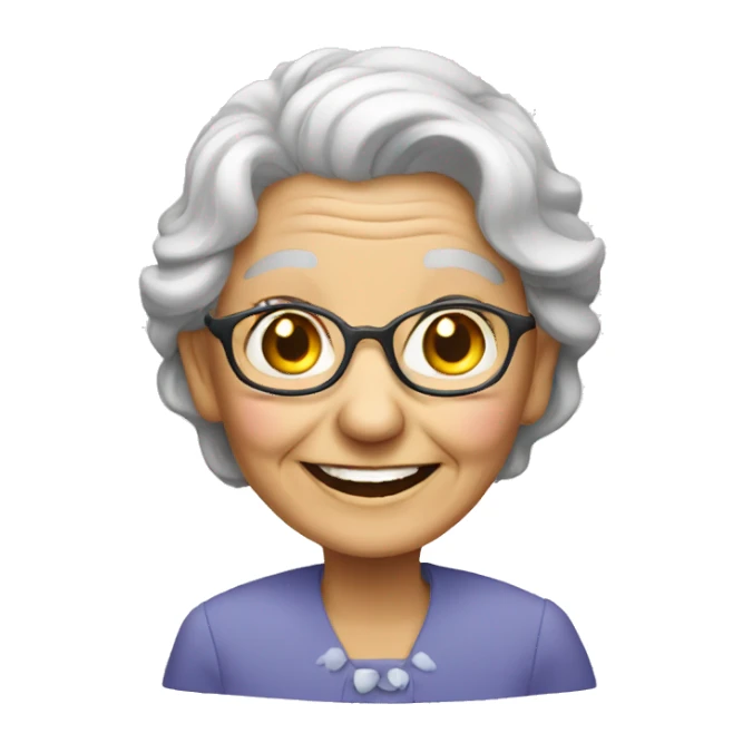 old lady smiling sticker