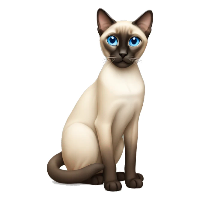Siamese cat with blue eyes sitting  sticker