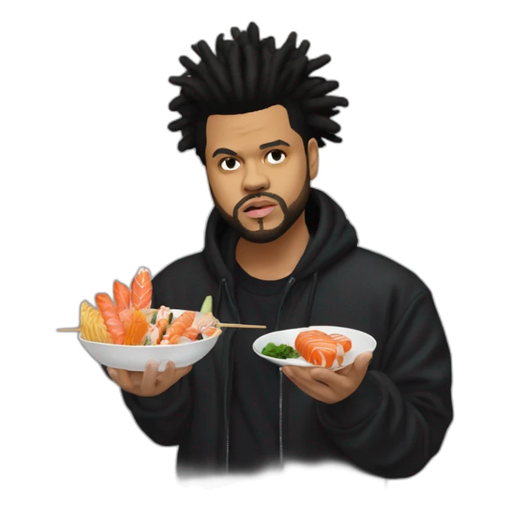 The weeknd mange des sushis sticker