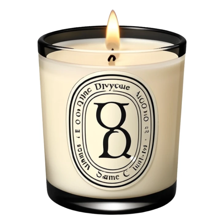 realistic cream coloured diptyque branded candle sticker