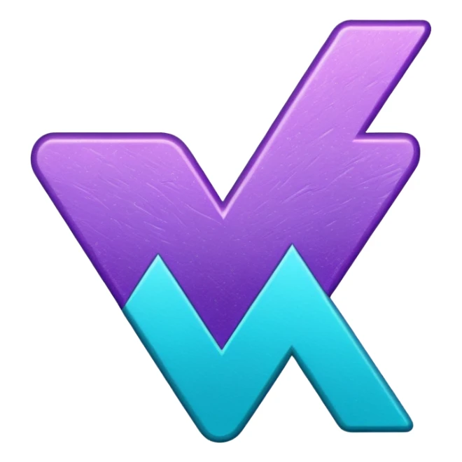 glitter purple and cian checkmark sticker