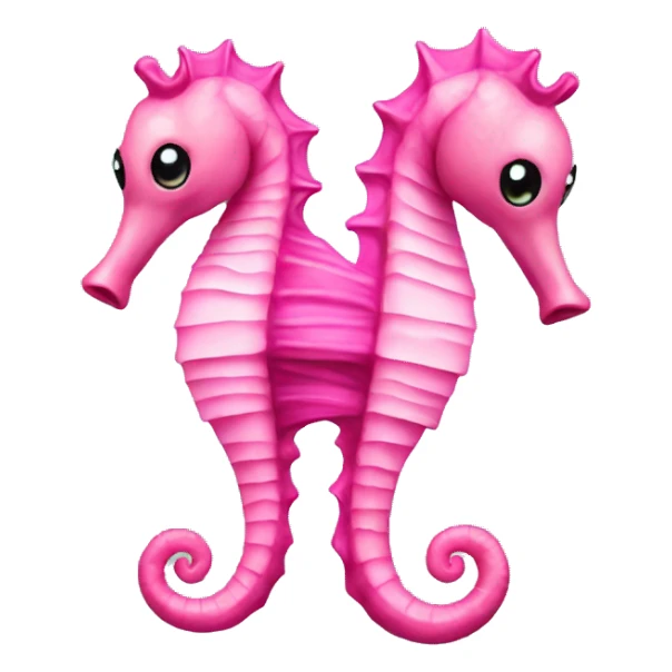 two pink seahorses sticker