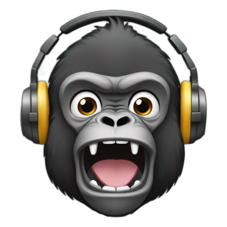Gorilla con audifonos sticker