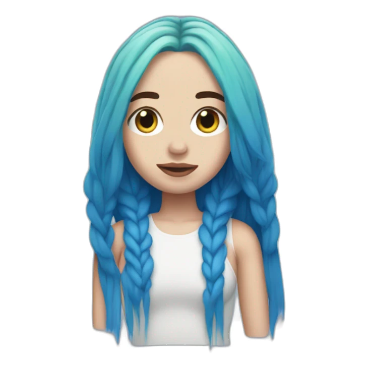 Billie Eilish blue hair sticker