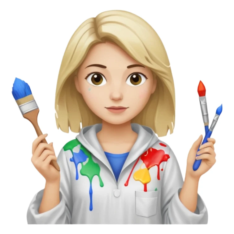 woman painter sticker