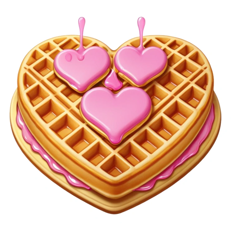 Pink heart shaped waffles  sticker
