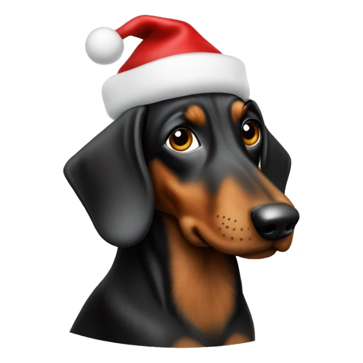 Dackel mit weihnachtsmütze sticker