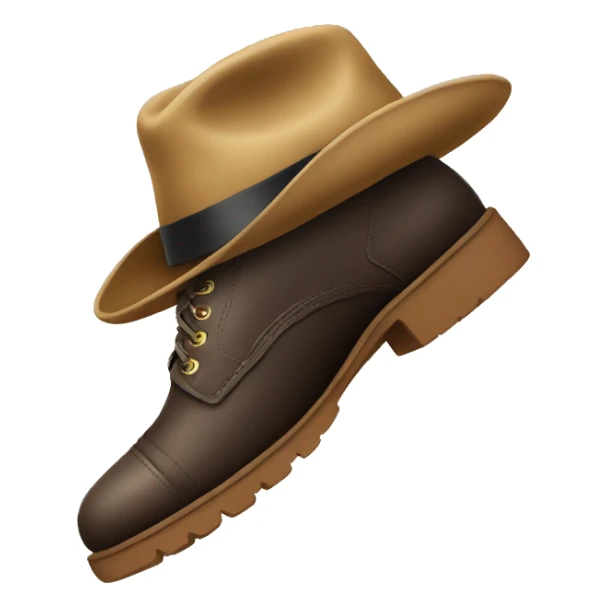a shoe wearing a hat sticker