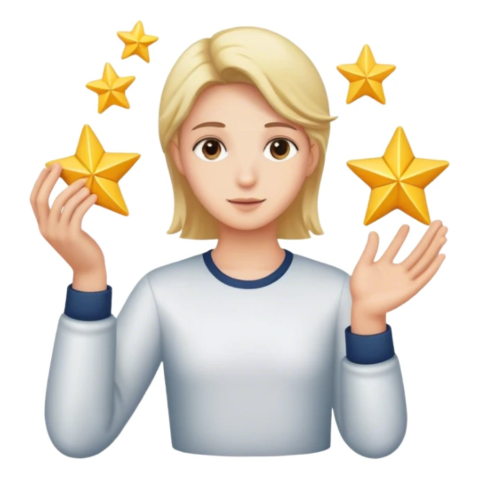 choosing a star with your hand  sticker