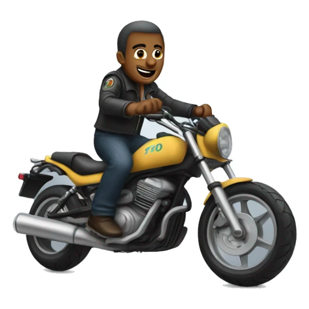 Moto che impenna uomo che saluta  sticker