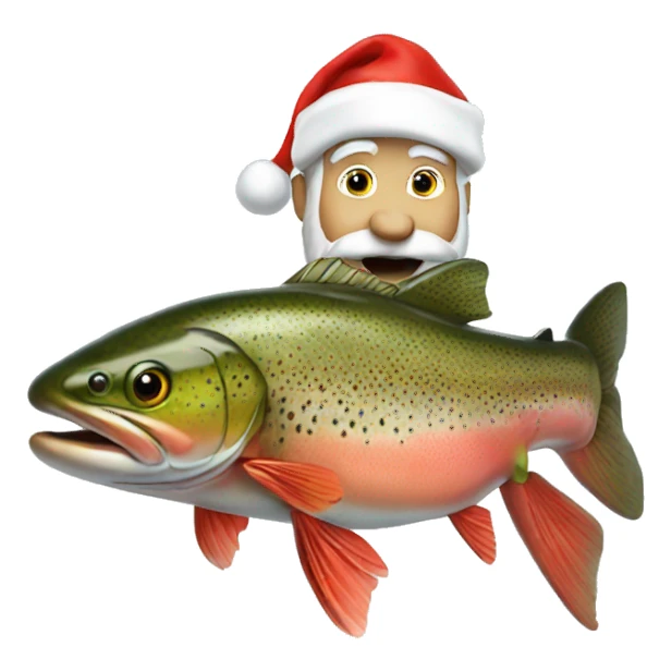 Trout as Santa Claus  sticker
