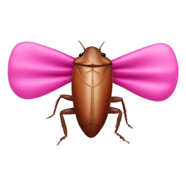 Cockroach with a pink bow sticker