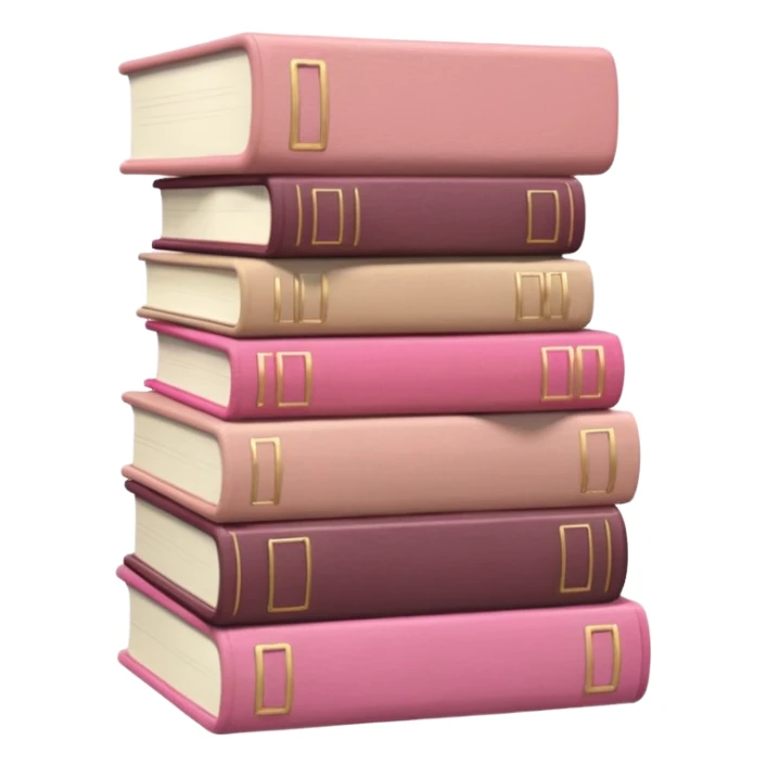 aesthetic book stack beige and pink sticker