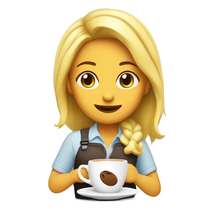 Chica rubia bebiendo café sticker