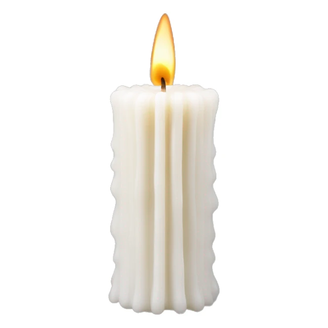 ribbed candle wax white sticker