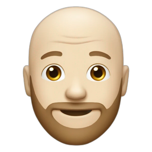 white baldy photographer with small beard smiling sticker