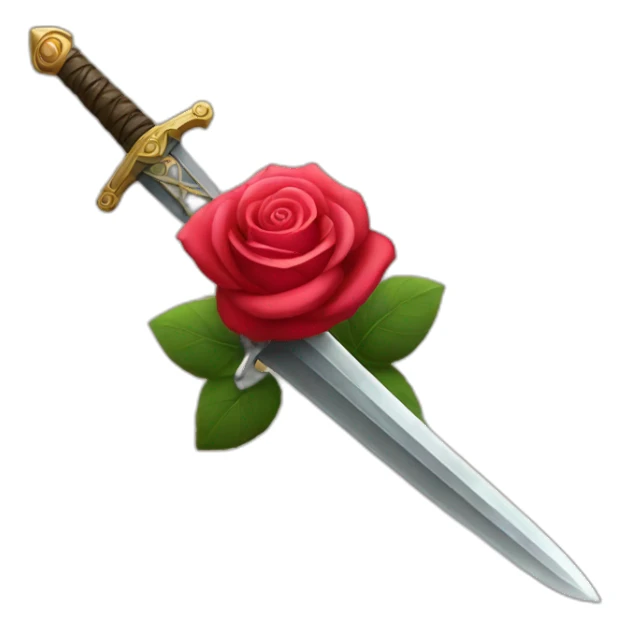 rose and sword crossed sticker