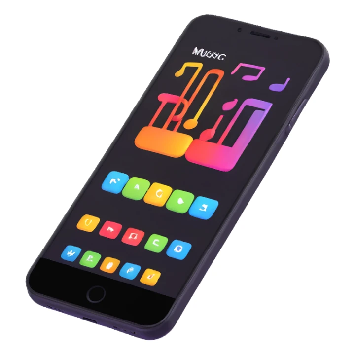smartphone playing music app sticker
