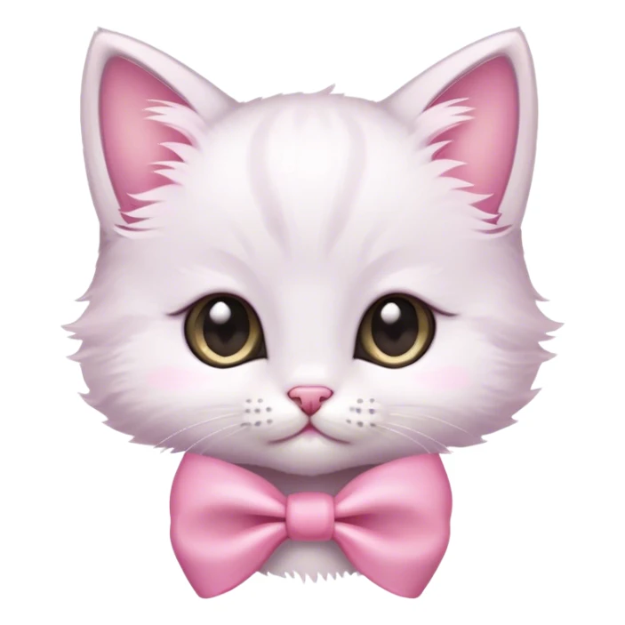 small kitten with pink bow sticker
