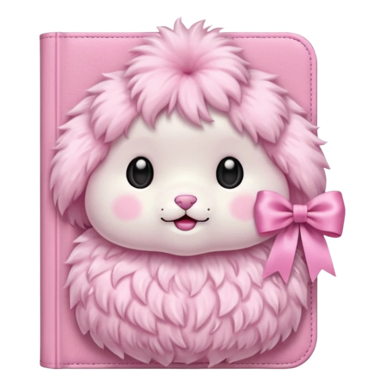 babypink fluffy diary sticker