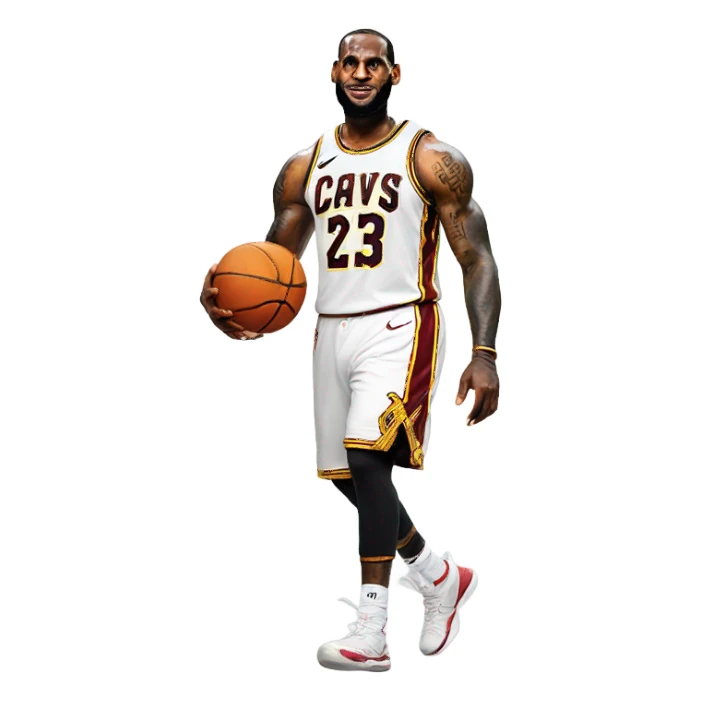 LeBron James with basketball  sticker