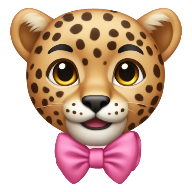 cheetah pink bow  sticker