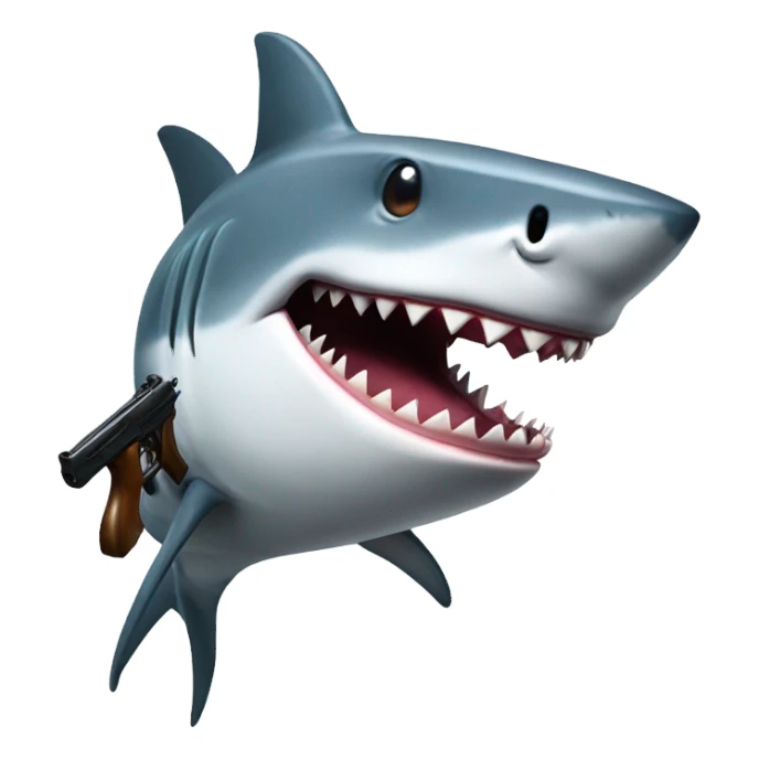 shark with a gun sticker