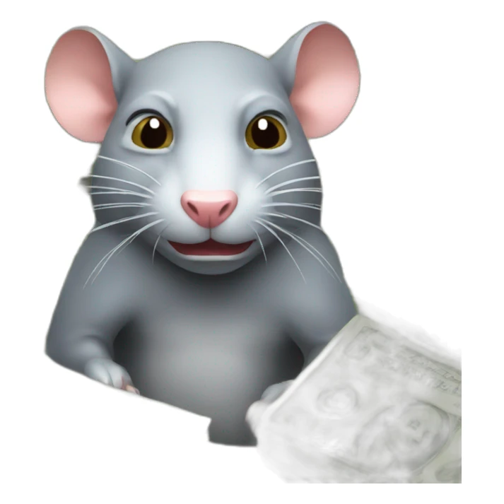 Angry Rat with money sticker