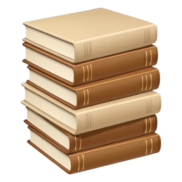 Thick pale beige books stacked sticker