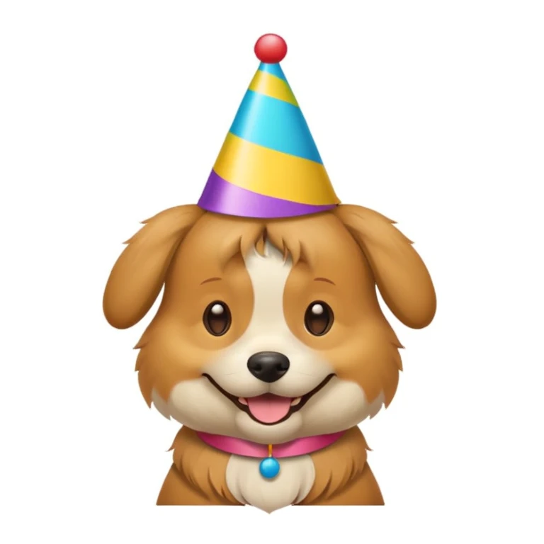 Dog with birthday party hat sticker