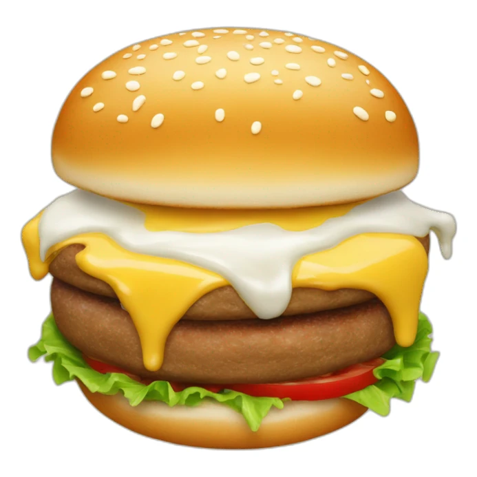 burger with white sauce insidfe sticker