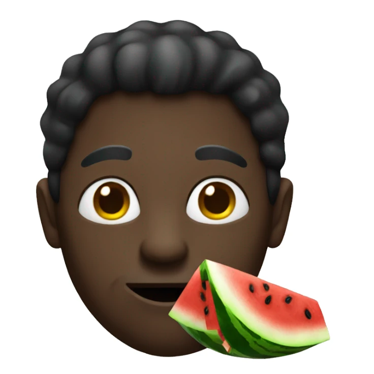 Dark  man eating watermelon sticker
