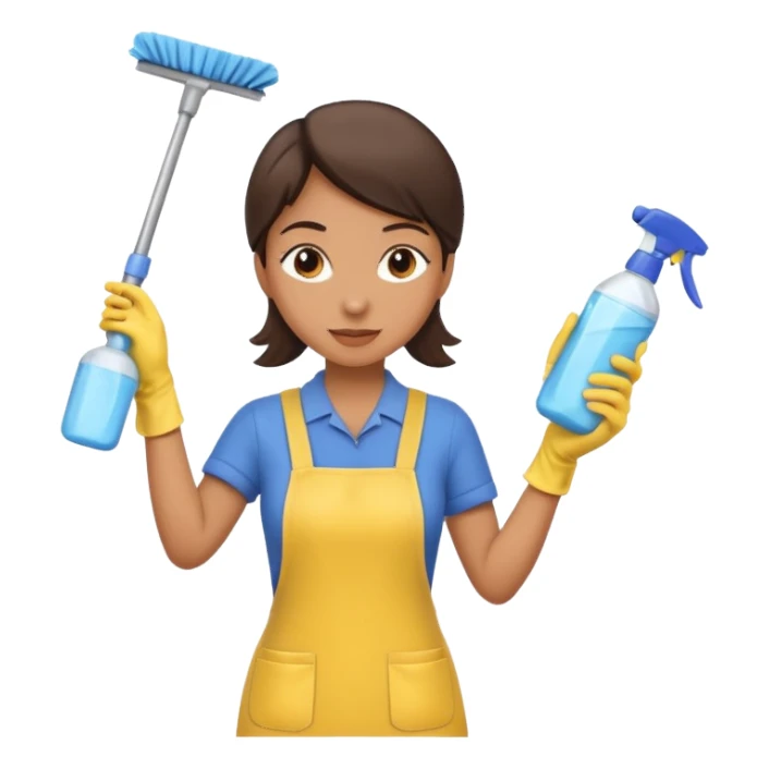 Femme nettoyant les murs de maison sticker