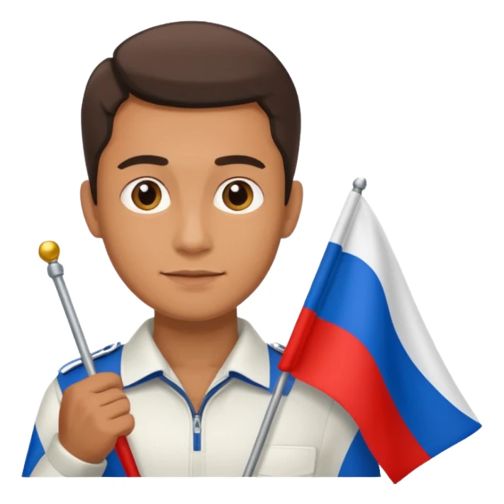 realistic man with russian flag in hand sticker