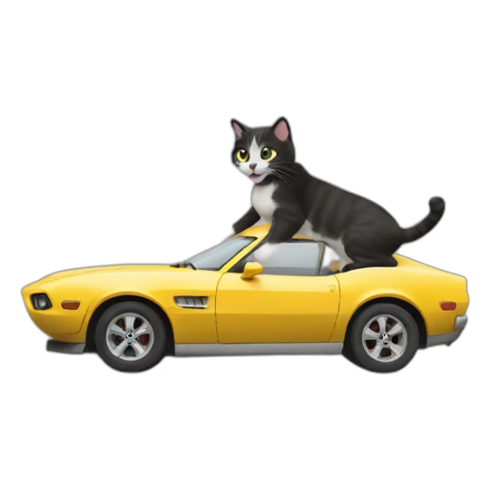 Car fighting other cat sticker