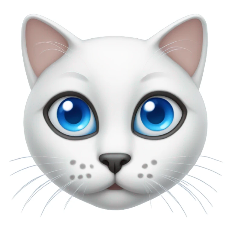 White colored cat face with blue eyes sticker