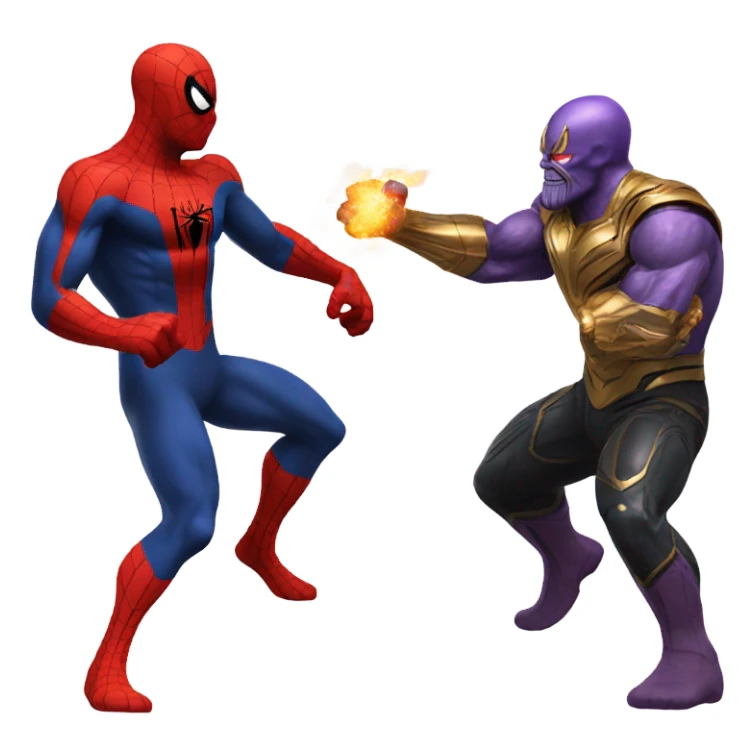Spiderman fight thanos sticker