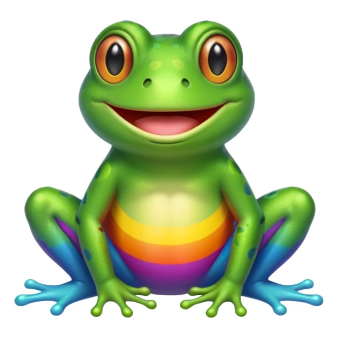 cheerful frog with rainbow colors sticker
