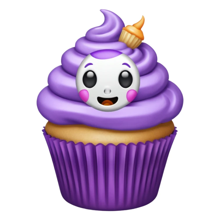 cupcake fantasma roxo e branco sticker