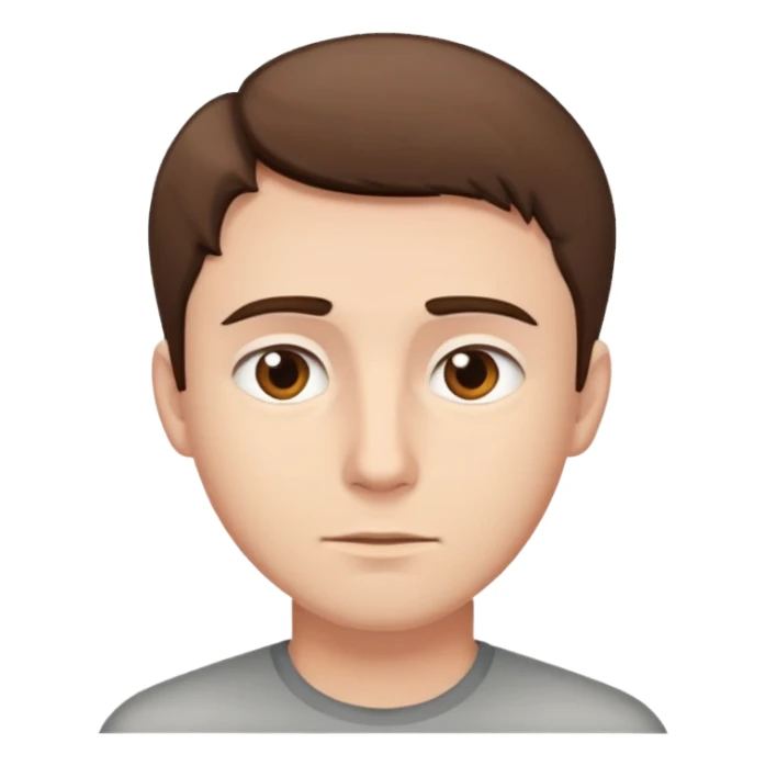 man with short brown hair, neutral expression sticker