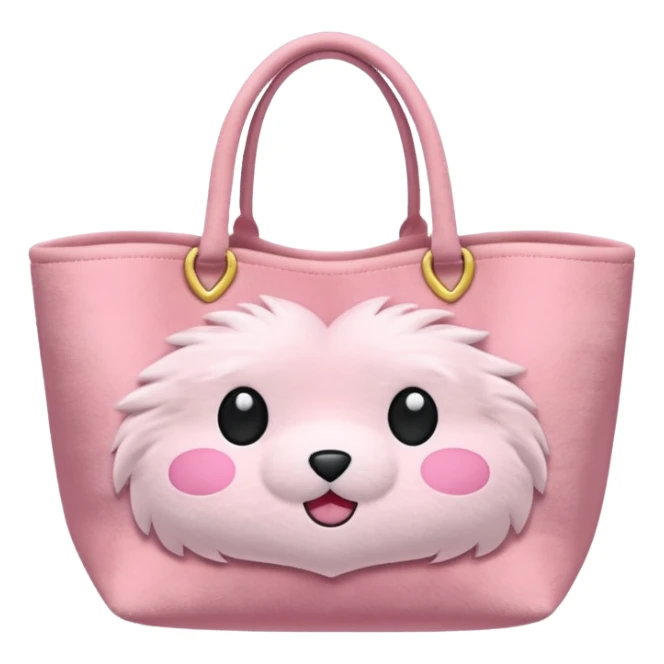 Aesthetic pink plush tote bag sticker