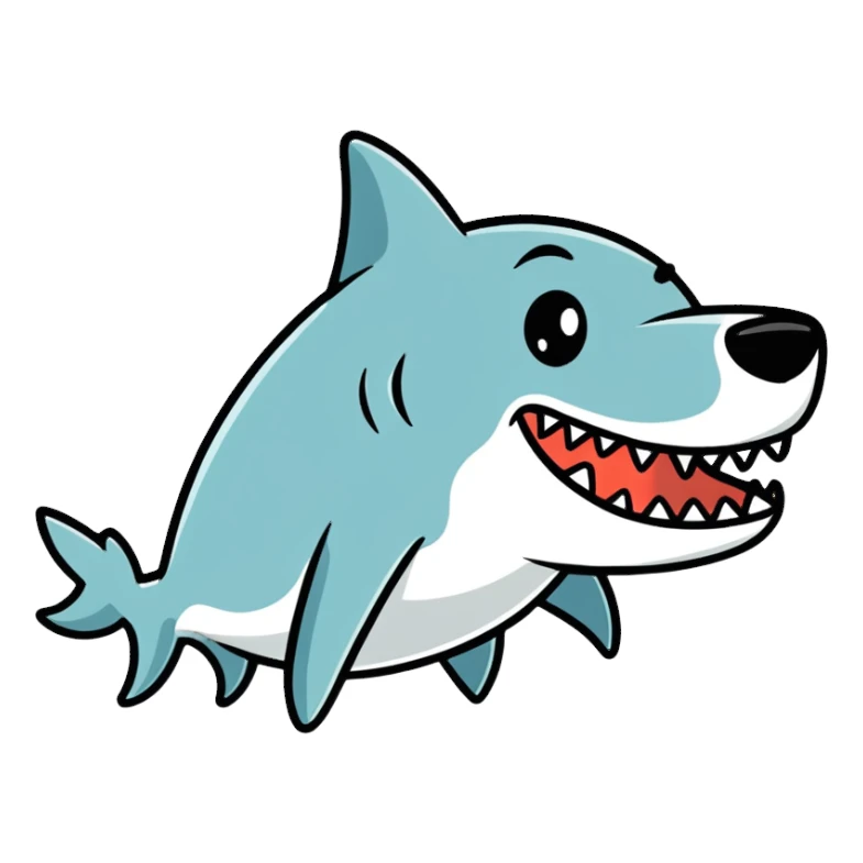 un perro con tiburón  sticker